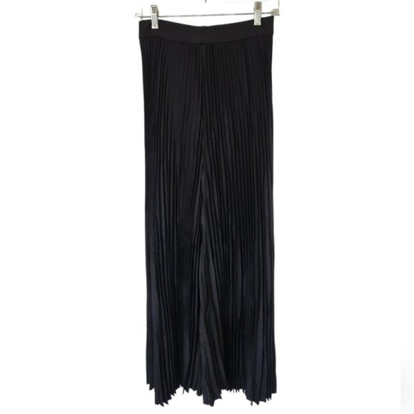 Claude Pleated Palazzo Pants Small Black High Waist Wide Leg New with Tags - Picture 2 of 9